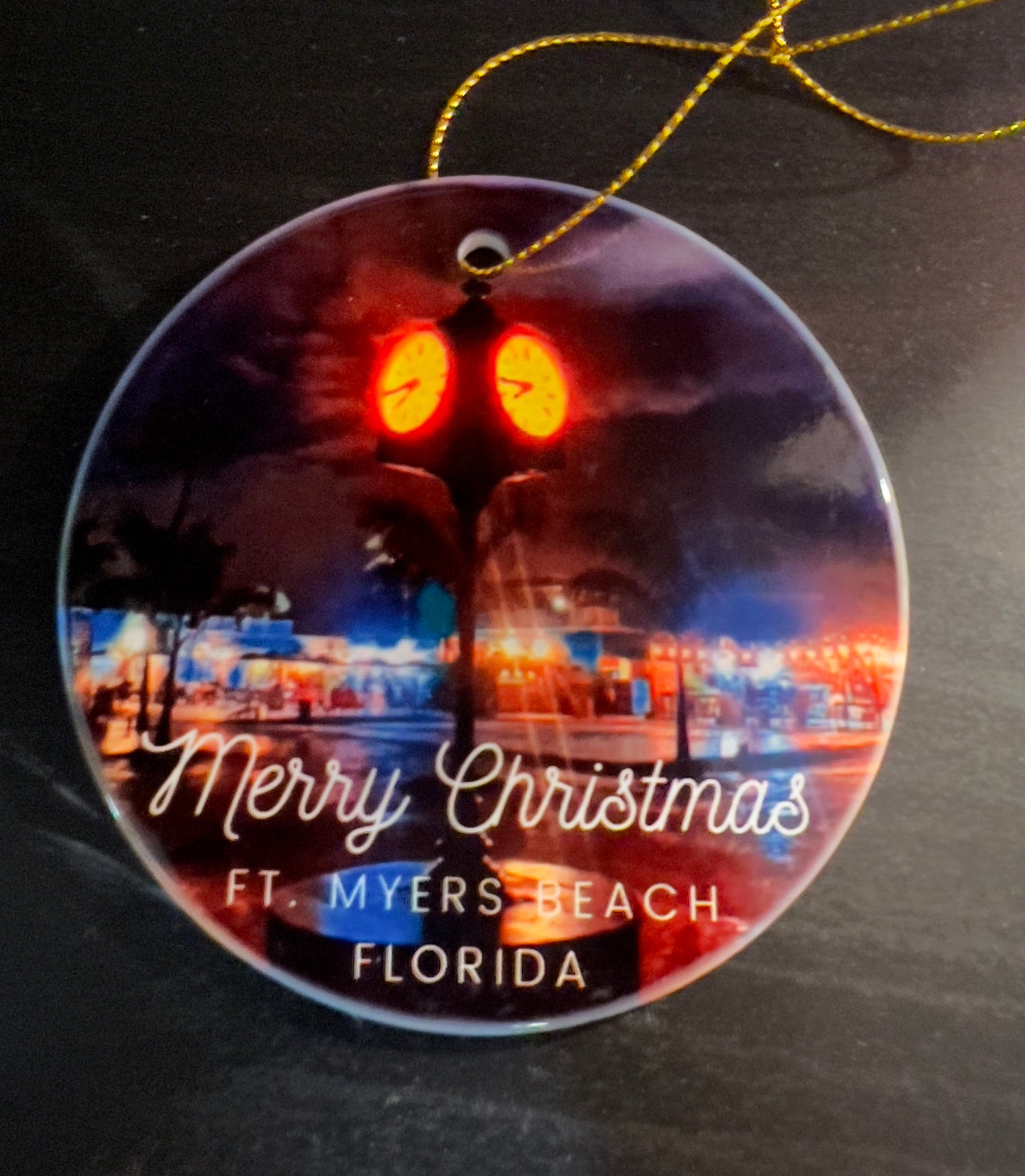 Ft Myers Beach Time Square Clock Night View