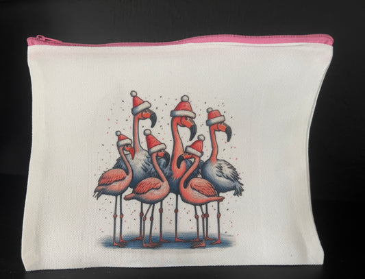 Christmas Flamingoes pink