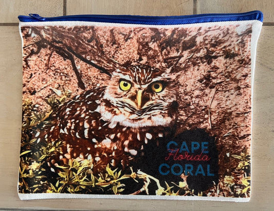 Burrowing Owl Zipper Canvas Bag